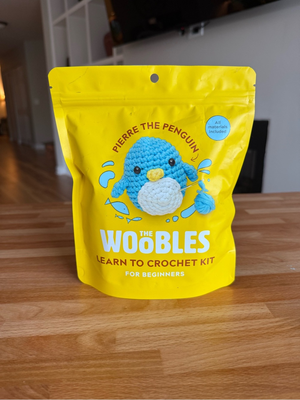The Woobles Pierre the Penguin Learn to Crochet Kit - Yellow